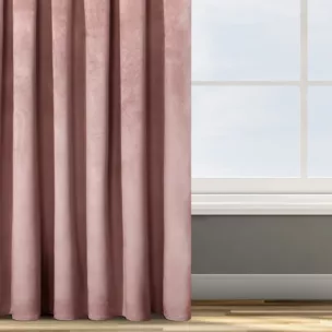 Zasłona ciemnoróżowa z tkaniny welwetowej 135x300 cm taśma ROSA Design 91