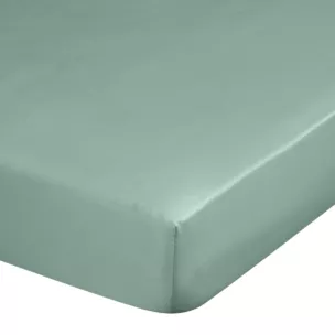 Prześcieradło gładkie z gumką 100x200 cm z satyny bawełnianej kolor miętowy 125 g/m2 NOVA 3