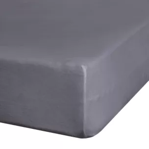 Prześcieradło jersey z gumką 140x200 cm z bawełny kolor ciemnostalowy 140 g/m2