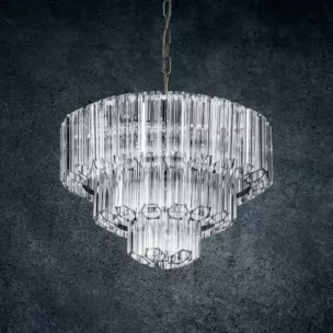 Lampa DANA ze szklanymi zawieszkami, możliwość regulacji wysokości