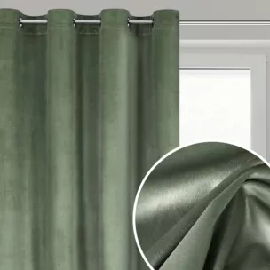 Zasłona oliwkowa z tkaniny welwetowej 140x250 cm przelotka ROSA Design 91