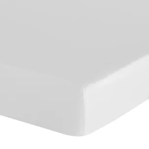 Prześcieradło z gumką 140x200 cm z bawełny kolor biały 105 g/m2 BASIC
