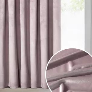 Zasłona pudrowy róż z tkaniny welwetowej 140x270 cm taśma ROSA Design 91