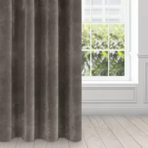 Zasłona grafitowa z ekskluzywnego matowego welwetu 140x250 cm przelotka RIA Diva Line