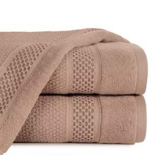 Ręcznik do rąk 30x50 cm bawełniany kolor ceglasty z żakardową bordiurą 500 g/m2 DANNY
