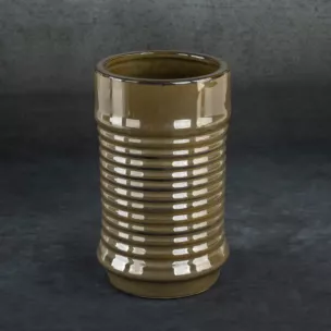 Wazon ceramiczny SAMI minimalistyczny, o kształcie walca ze żłobieniami
