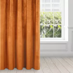 Zasłona ruda z ekskluzywnego matowego welwetu 140x270 cm taśma VILLA