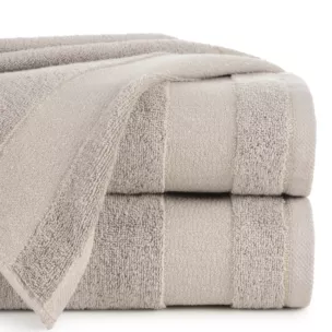 Ręcznik do rąk 30x50 cm bawełniany kolor beżowy z ozdobną bordiurą 500 g/m2 NESSY