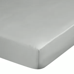 Prześcieradło z gumką 100x200 cm z satyny bawełnianej kolor jasnoszary 125 g/m2 DINA Diva Line