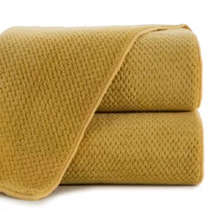 Ręcznik kąpielowy 50x90 cm z mikrowłókna kolor musztardowy o ryżowej strukturze 280 g/m2 ZOE 1