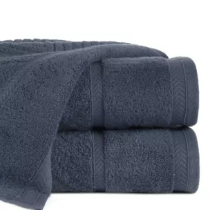 Ręcznik do rąk 30x50 cm bawełniany kolor granatowy ze wzorem zygzaka 500 g/m2 KALIA Reina Line