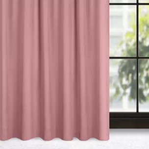 Zasłona różowa z gładkiego i miękkiego welwetu 140x300 cm taśma imitująca flex MADLEN