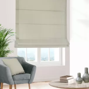 Roleta szyta z systemem comfort GEONOA naturalna z miękkiej tkaniny o naturalnym charakterze z widocznym ozdobnym splotem
