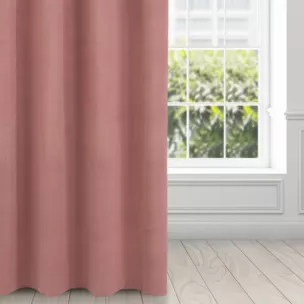 Zasłona różowa z matowego welwetu 140x250 cm przelotka MILO