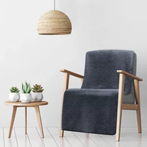 DESIGN 91 Narzuta na fotel-koc AMBER bardzo miękki w dotyku ze strukturalnym wzorem 3D z włókien bawełniano-akrylowych