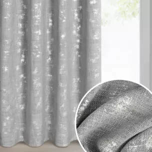 Zasłona srebrna w stylu eko 140x250 cm przelotka SOLANA