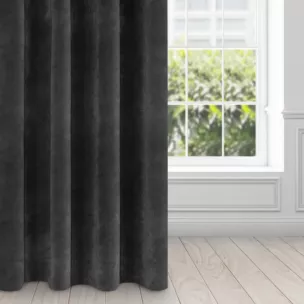 Zasłona czarna z ekskluzywnego matowego welwetu 140x250 cm przelotka VILLA