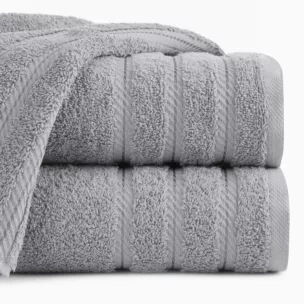 Ręcznik kąpielowy 50x90 cm bawełniany kolor stalowy podkreślony żakardowymi paskami 480 g/m2 VITO