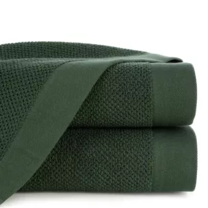 Ręcznik do rąk 30x50 cm bawełniany kolor ciemnozielony o ryżowej strukturze 550 g/m2 RISO
