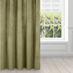 Zasłona oliwkowa z ekskluzywnego matowego welwetu 140x270 cm taśma VILLA