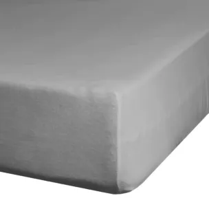 Prześcieradło gładkie z gumką 100x200 cm z satyny bawełnianej kolor stalowy 125 g/m2 NOVA 3
