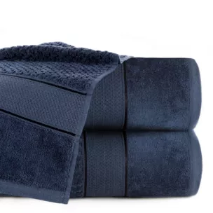 Ręcznik do rąk 30x50 cm bawełniany kolor granatowy z welwetową bordiurą 500 g/m2 JESSI