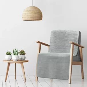 DESIGN 91 Narzuta na fotel-koc AMBER bardzo miękki w dotyku ze strukturalnym wzorem 3D z włókien bawełniano-akrylowych