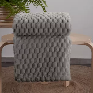 DESIGN 91 Koc CINDY 6 miękki i miły w dotyku z wytłaczanym wzorem 3D