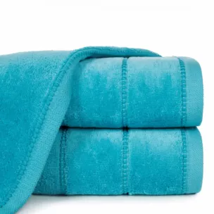 Ręcznik do rąk 30x50 cm bawełniany kolor turkusowy z welwetową bordiurą 500 g/m2 MARI
