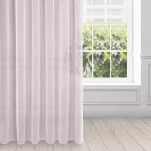 Dekoracja okienna różowa z gładkiej etaminy 140x270 cm taśma ARGEA ELLA LINE