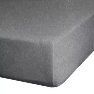 Prześcieradło frotte z gumką 180x200 cm z bawełny kolor stalowy 170 g/m2 Design 91