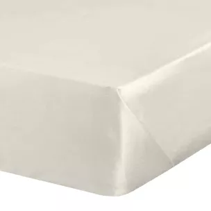 Prześcieradło bez gumki 180x210 cm z satyny bawełnianej kolor kremowy 125 g/m2 DINA Diva Line