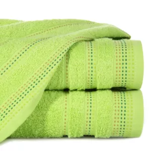 Ręcznik do rąk 30x50 cm bawełniany kolor jasnozielony z ozdobnym stębnowaniem 500 g/m2 POLA