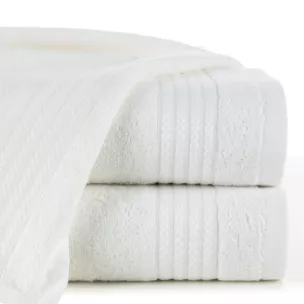 Ręcznik do rąk 30x50 cm bawełniany kolor kremowy zdobiony błyszczącą bordiurą 550 g/m2 LARIS