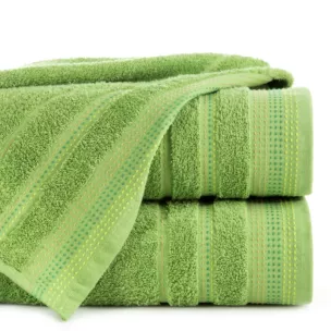 Ręcznik do rąk 30x50 cm bawełniany kolor zielony z ozdobnym stębnowaniem 500 g/m2 POLA