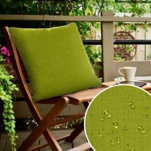 Poszewka GARDEN do ogrodu i na taras z gładkiej tkaniny wodoodpornej i ozdobną srebrną wypustką na brzegach poszewki