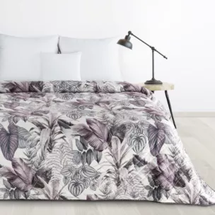 DESIGN 91 narzuta DAVOS pikowana metodą hot press z nadrukiem egzotycznych liści