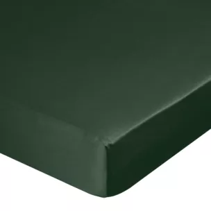 Prześcieradło z gumką 160x200 cm z satyny bawełnianej kolor ciemnozielony 125 g/m2 DINA Diva Line