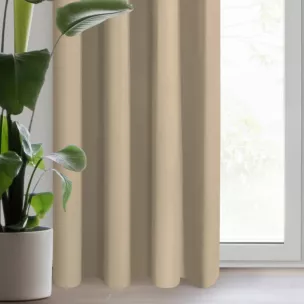 Zasłona beżowa z tkaniny typu dimout 140x250 cm przelotka NERISA