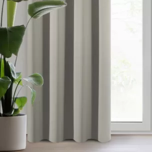 Zasłona ciemnobeżowa z gładkiej tkaniny zaciemniającej typu blackout 135x250 cm przelotka PARISA DESIGN 91