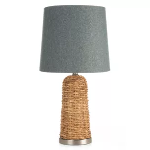 Lampa ARLO w stylu boho z plecionej podstawy i matowego abażuru